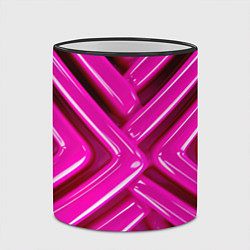 Кружка 3D Розовые абстрактные трубочки, цвет: 3D-черный кант — фото 2