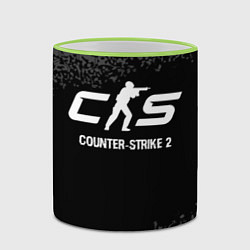 Кружка 3D Counter-Strike 2 glitch на темном фоне, цвет: 3D-светло-зеленый кант — фото 2