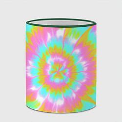 Кружка 3D Tie-Dye кислотный в стиле барби, цвет: 3D-зеленый кант — фото 2