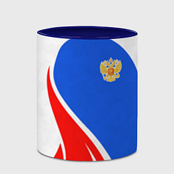 Кружка 3D Герб РФ - white sport, цвет: 3D-белый + синий — фото 2