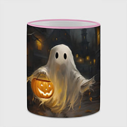 Кружка 3D Приведение с тыквой, цвет: 3D-розовый кант — фото 2