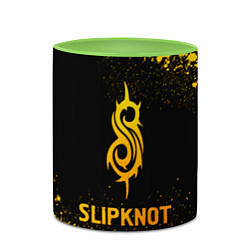 Кружка 3D Slipknot - gold gradient, цвет: 3D-белый + светло-зеленый — фото 2