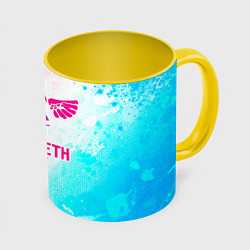 Кружка 3D Nazareth neon gradient style, цвет: 3D-белый + желтый