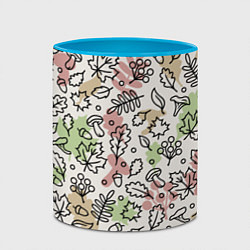 Кружка 3D Осень - бежевый, цвет: 3D-белый + небесно-голубой — фото 2