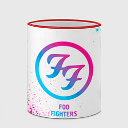 Кружка 3D Foo Fighters neon gradient style, цвет: 3D-красный кант — фото 2