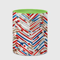 Кружка 3D Новогодние линии синий и красный, цвет: 3D-белый + светло-зеленый — фото 2