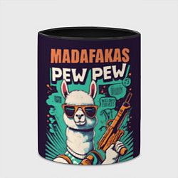 Кружка 3D Pew Pew Madafakas - лама с пистолетами, цвет: 3D-белый + черный — фото 2