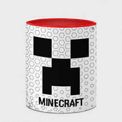 Кружка 3D Minecraft glitch на светлом фоне, цвет: 3D-белый + красный — фото 2