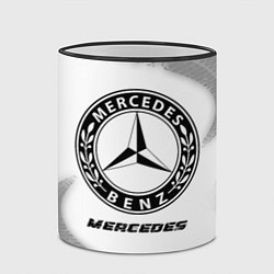 Кружка 3D Mercedes speed на светлом фоне со следами шин, цвет: 3D-черный кант — фото 2