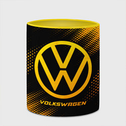 Кружка 3D Volkswagen - gold gradient, цвет: 3D-белый + желтый — фото 2