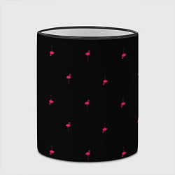 Кружка 3D Розовый фламинго патерн, цвет: 3D-черный кант — фото 2