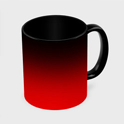 Кружка 3D Градиент: от черного до ярко-красного, цвет: 3D-белый + черный