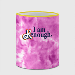 Кружка 3D I am kenough - розовый тай-дай, цвет: 3D-желтый кант — фото 2