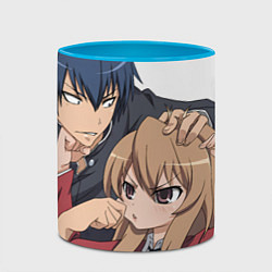 Кружка 3D Toradora Тайга Рюдзи, цвет: 3D-белый + небесно-голубой — фото 2