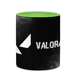 Кружка 3D Valorant glitch на темном фоне по-горизонтали, цвет: 3D-белый + светло-зеленый — фото 2