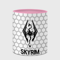 Кружка 3D Skyrim glitch на светлом фоне, цвет: 3D-белый + розовый — фото 2