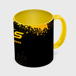 Кружка 3D Counter-Strike 2 - gold gradient, цвет: 3D-белый + желтый