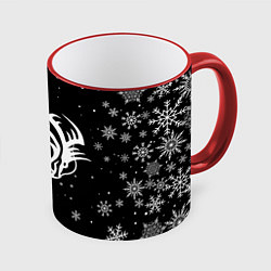Кружка 3D Инь Янь - Драконы, цвет: 3D-красный кант