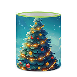 Кружка 3D Новогодняя елка, цвет: 3D-светло-зеленый кант — фото 2