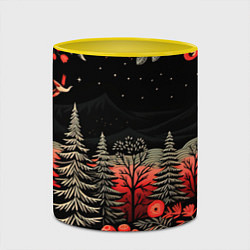Кружка 3D Новогодняя темная ночь, цвет: 3D-белый + желтый — фото 2