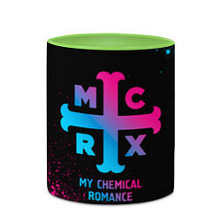 Кружка 3D My Chemical Romance - neon gradient, цвет: 3D-белый + светло-зеленый — фото 2