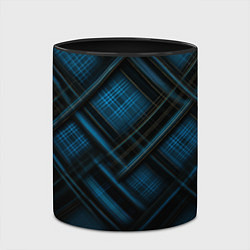 Кружка 3D Тёмно-синяя шотландская клетка, цвет: 3D-белый + черный — фото 2