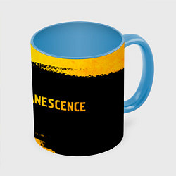 Кружка 3D Evanescence - gold gradient по-горизонтали, цвет: 3D-белый + небесно-голубой