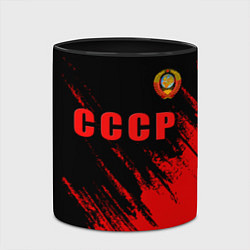 Кружка 3D СССР герб брызги красок, цвет: 3D-белый + черный — фото 2