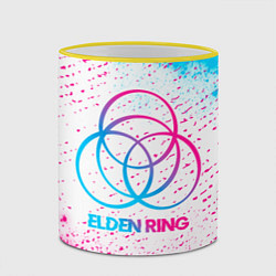 Кружка 3D Elden Ring neon gradient style, цвет: 3D-желтый кант — фото 2