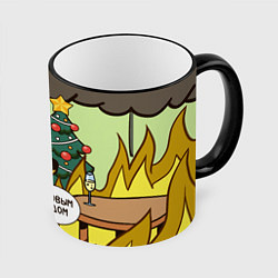 Кружка 3D This is fine - 2024, цвет: 3D-черный кант