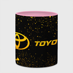 Кружка 3D Toyota - gold gradient по-горизонтали, цвет: 3D-белый + розовый — фото 2