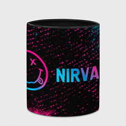 Кружка 3D Nirvana - neon gradient по-горизонтали, цвет: 3D-белый + черный — фото 2