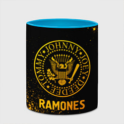 Кружка 3D Ramones - gold gradient, цвет: 3D-белый + небесно-голубой — фото 2