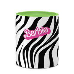 Кружка 3D Ретро Барби - паттерн полосок зебры, цвет: 3D-белый + светло-зеленый — фото 2