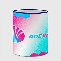 Кружка 3D Daewoo neon gradient style по-горизонтали, цвет: 3D-синий кант — фото 2