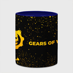 Кружка 3D Gears of War - gold gradient по-горизонтали, цвет: 3D-белый + синий — фото 2