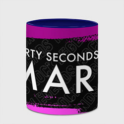 Кружка 3D Thirty Seconds to Mars rock legends по-горизонтали, цвет: 3D-белый + синий — фото 2