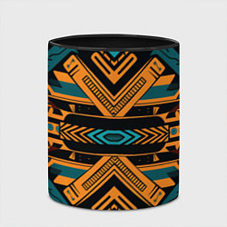 Кружка 3D Геометрический узор в стиле ацтеков, цвет: 3D-белый + черный — фото 2