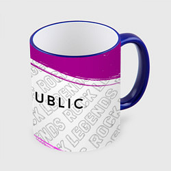 Кружка 3D OneRepublic rock legends по-горизонтали, цвет: 3D-синий кант