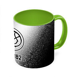 Кружка 3D Blink 182 glitch на светлом фоне, цвет: 3D-белый + светло-зеленый