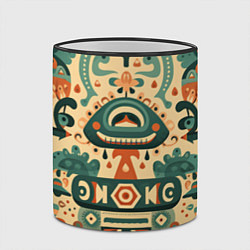 Кружка 3D Абстрактный узор в мексиканском фолк-арт стиле, цвет: 3D-черный кант — фото 2