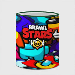 Кружка 3D Brawl stars mobile game brawlers, цвет: 3D-зеленый кант — фото 2