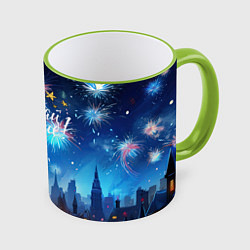 Кружка 3D Загадай желание под новый год, цвет: 3D-светло-зеленый кант
