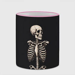Кружка 3D Скелет улыбается, цвет: 3D-розовый кант — фото 2