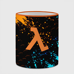 Кружка 3D Half Life logo краски, цвет: 3D-оранжевый кант — фото 2