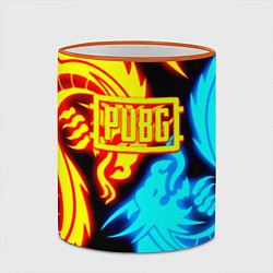 Кружка 3D PUBG dgragon flame steel, цвет: 3D-оранжевый кант — фото 2