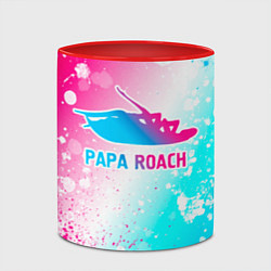 Кружка 3D Papa Roach neon gradient style, цвет: 3D-белый + красный — фото 2