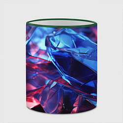Кружка 3D Синие алмазы, цвет: 3D-зеленый кант — фото 2