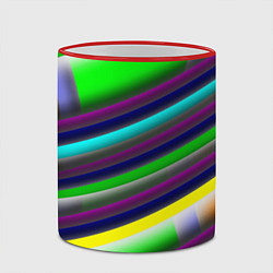 Кружка 3D Размытые абстрактные полосы, цвет: 3D-красный кант — фото 2