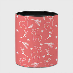 Кружка 3D Рождественский принт с оленями, цвет: 3D-белый + черный — фото 2